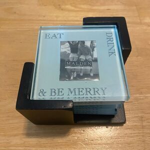 Malden Glass Coasters (4 piece set) with Black Holder